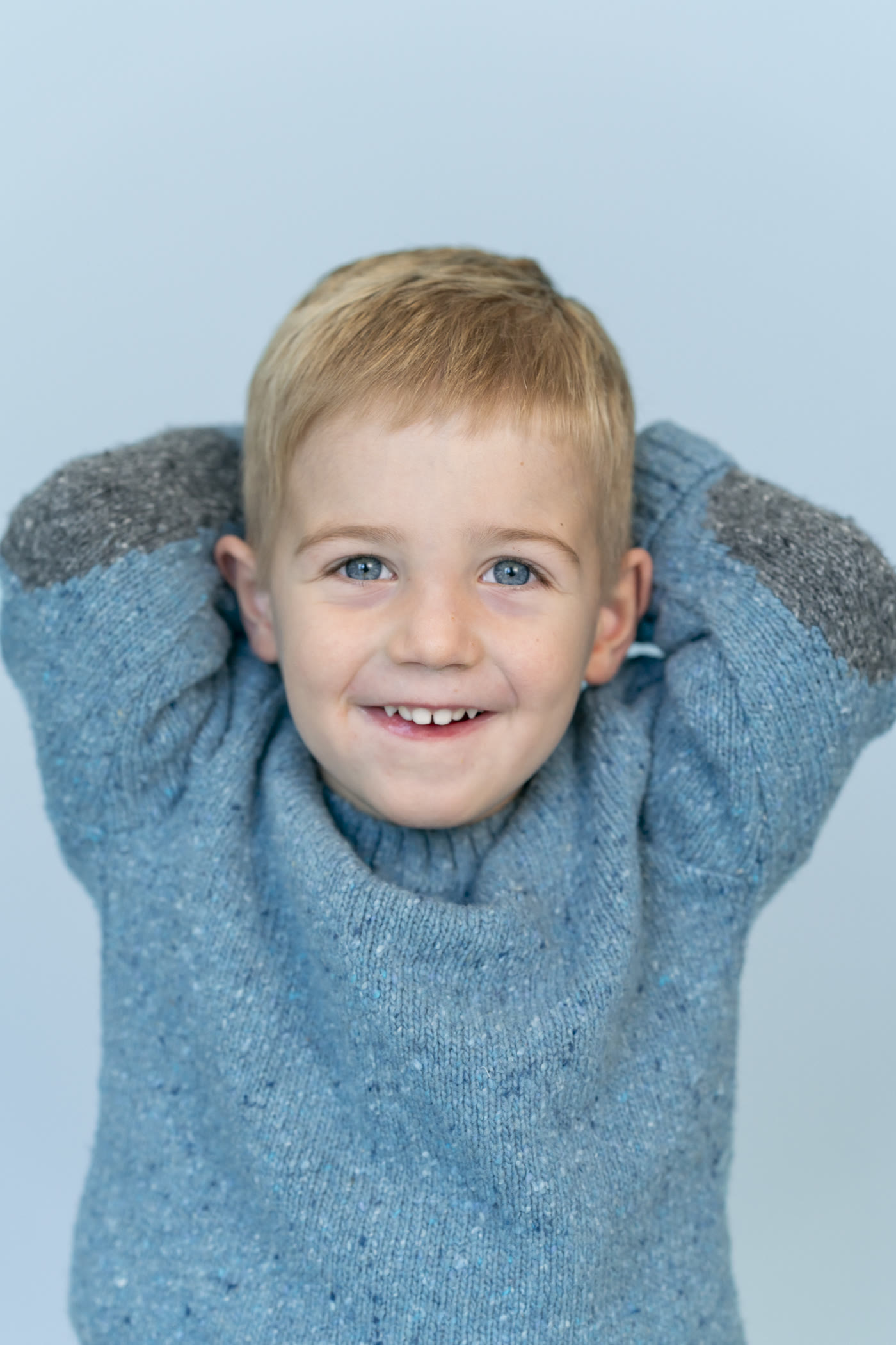 Kids personality portrait on a colored studio background by Colette Peri