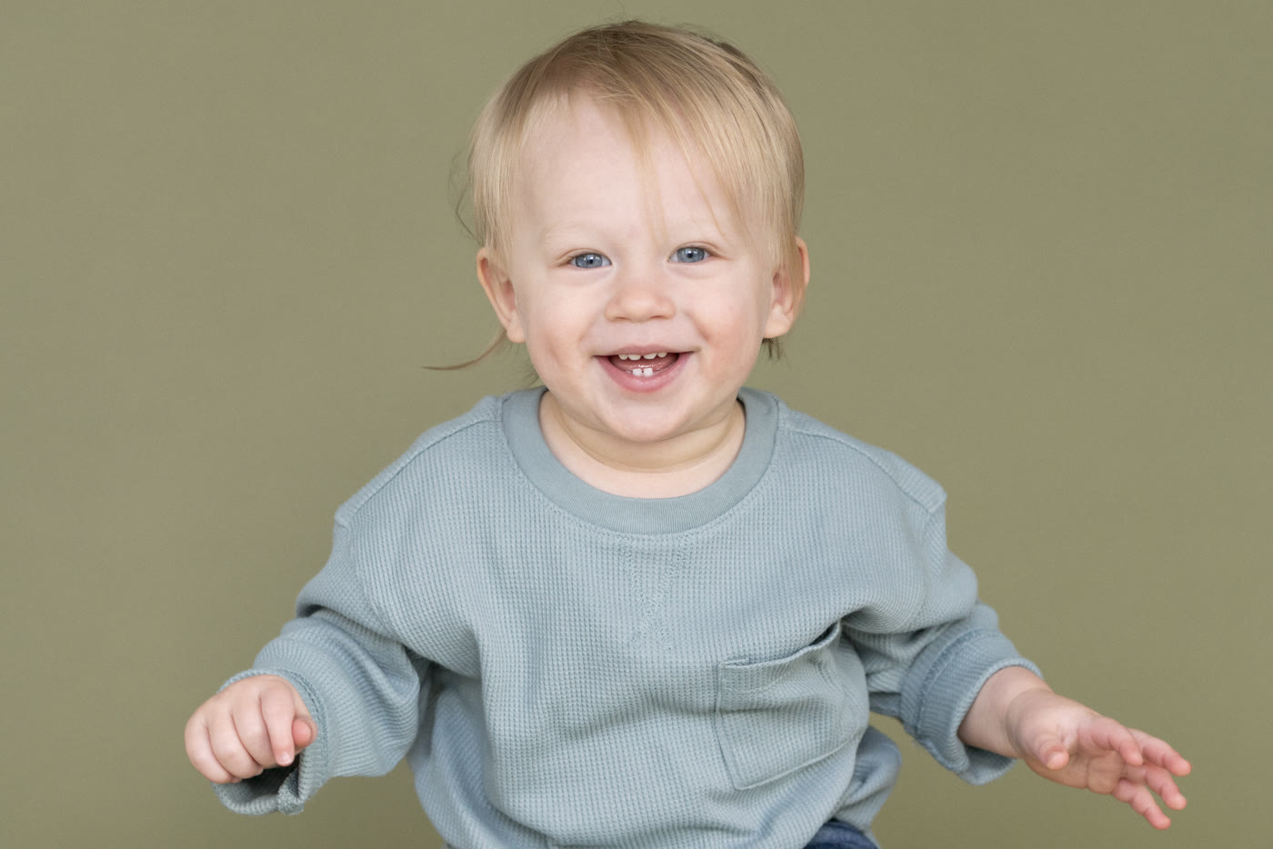 Kids personality portrait on a colored studio background by Colette Peri