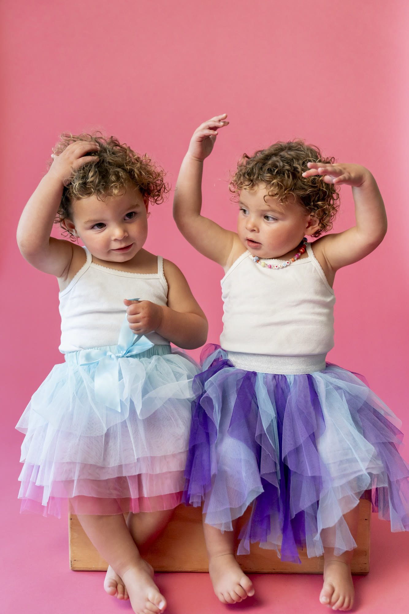 Kids personality portrait on a colored studio background by Colette Peri